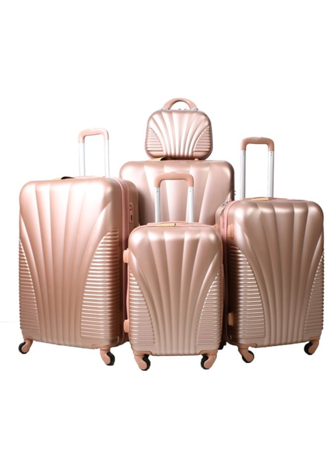 مورانو طقم حقائب سفر مورانو 5 قطع بعجلات مقاس 32/28/24/20/12 بوصة (روز قولد) - Image 1