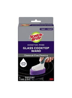 3-Piece Glass Cooktop Wand with Refill Heads Purple and White 6.4 x 12.2 cm UU011369103
