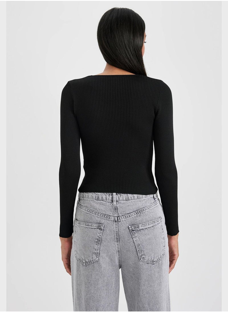 DeFacto Fitted Square Neck Sweater  - Image 2