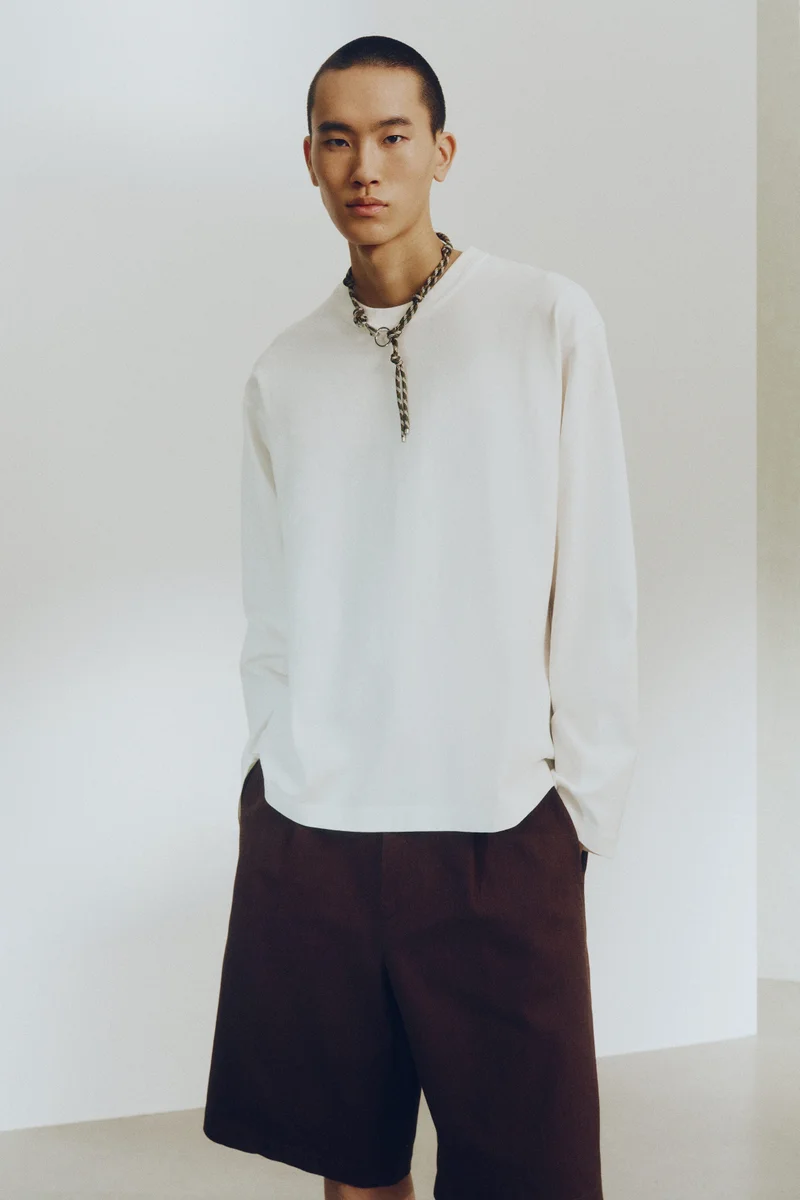 Loose Fit Long-sleeved cotton T-shirt