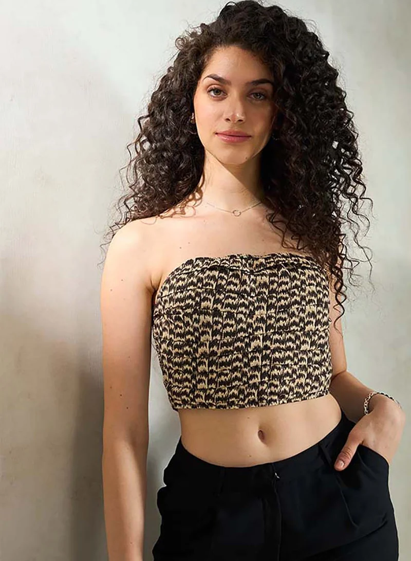 Virgio VIRGIO 100% Cotton Printed Straplesstube Top