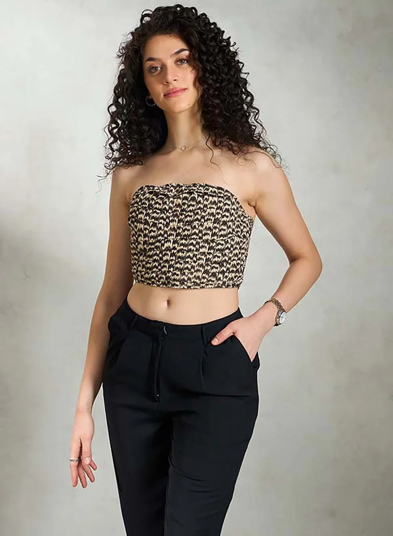 Virgio VIRGIO 100% Cotton Printed Straplesstube Top
