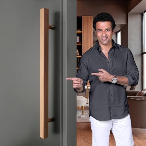 LAPO Stainless Steel Pull Handle for Main Doors | 24 Inch Square Pull Bar for Office Doors | Rose Gold Finish | Fits 30–100mm Door Panels |Designed for Glass & Wooden Doors| 3 Years Warranty - Image 3