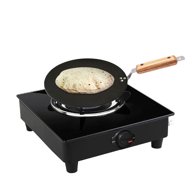 PANCA Iron tawa for Roti,Chapati,Dosa Loha Tawa with Wooden Handle Premium, 100% Toxin-Free, Long Lasting, Black - Image 5
