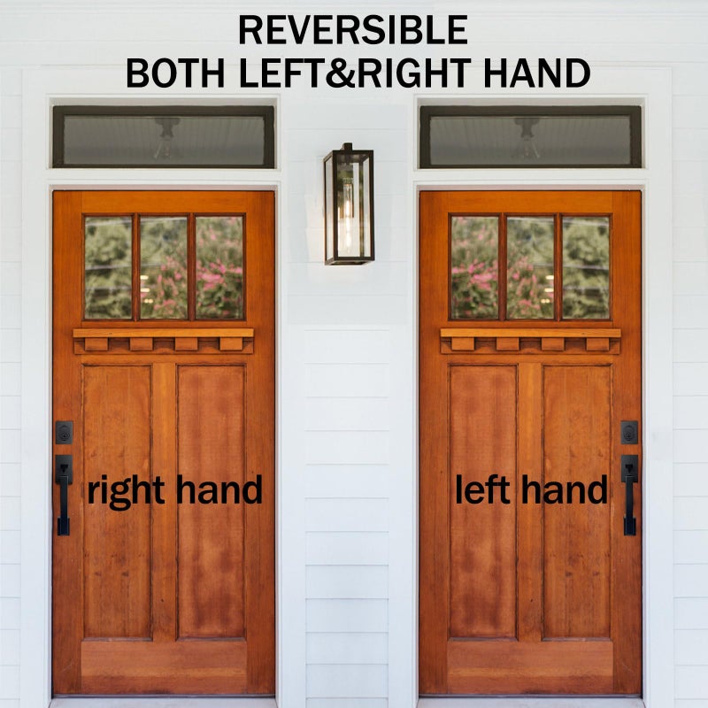 Hisafe Oil Rubbed Bronze Double French Door Handle Set For Front Door, Exterior Door Lock Set With Deadbolt&Lever, Lower Half Grip, Left&Right Handed - Image 5