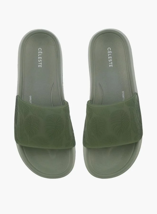 سيليست Women Leaf Textured Slides