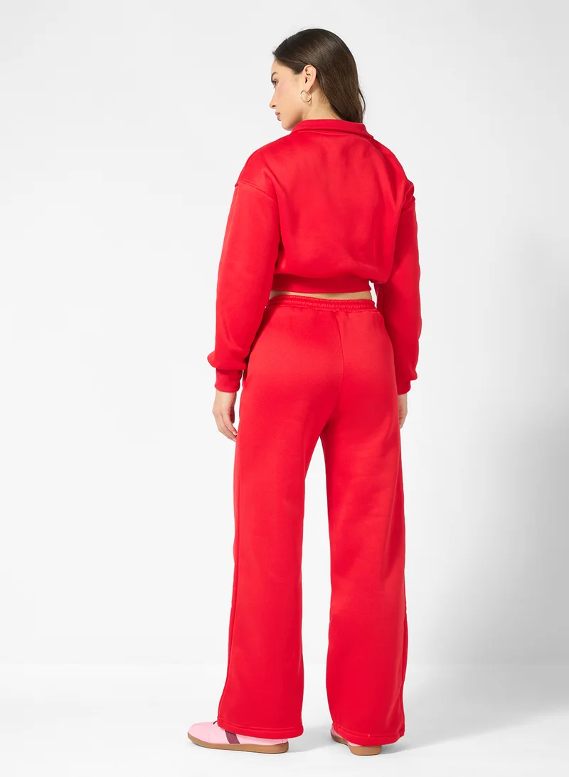 جينجر Oversize Half Zip Sweatshirt & Sweatpant Set