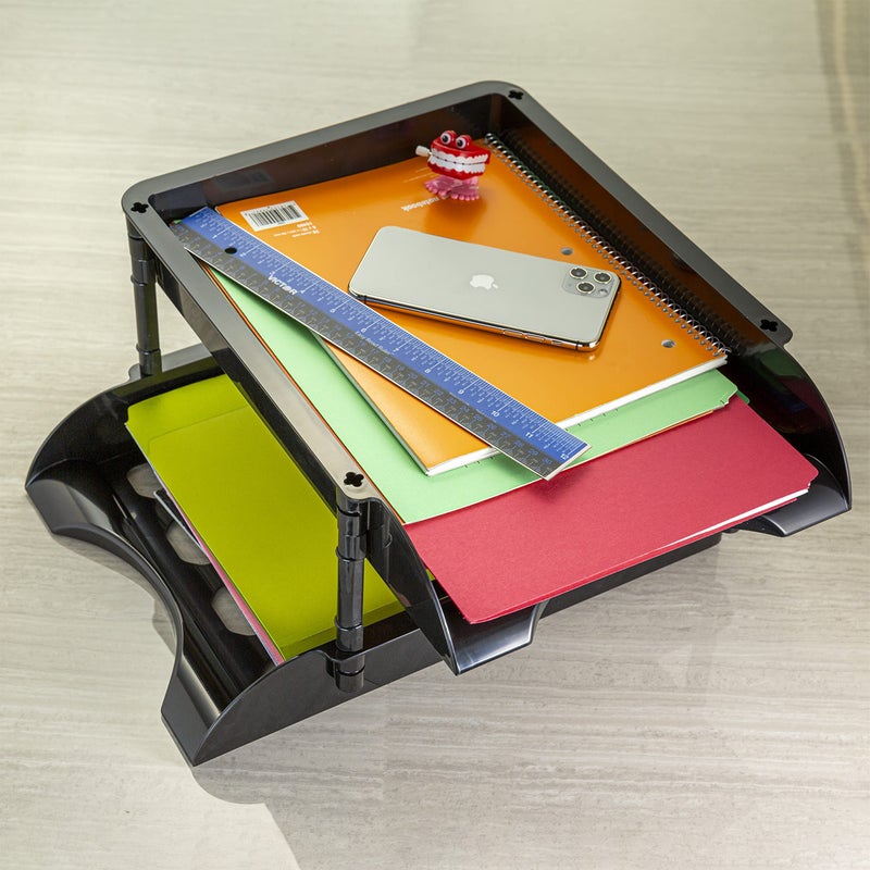 Officemate Unbreakable High Capacity Trays, Set of 2, Black (21072) - Image 5