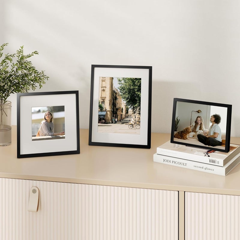 Fun Memories إطار صور معدني 6x9 - إطار ألومنيوم عالي الجودة للفن، إطار صور ملصق 6x9 بسيط وأنيق لجدار المعرض، يُعلق أفقياً أو عمودياً، أسود، عبوة من 3 - Image 2
