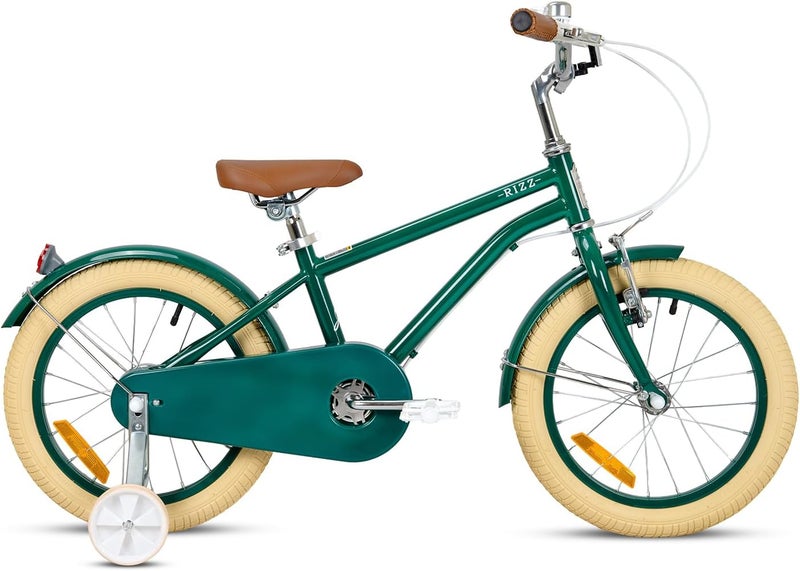 RIZZ Platinum Junior 16-Inch Kids Bike | 16-Inch Wheel Size | Adjustabe Seat | Training Wheels | Green - Image 2