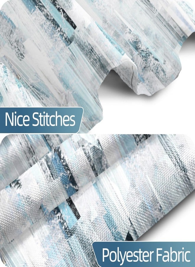 Uiiooazy Boho Shower Curtain for Bathroom Abstract Grey Blue Watercolor Shower Curtain Set with Hooks Brushstrokes Fabric Waterproof Shower Curtains 72x72inches - Image 5