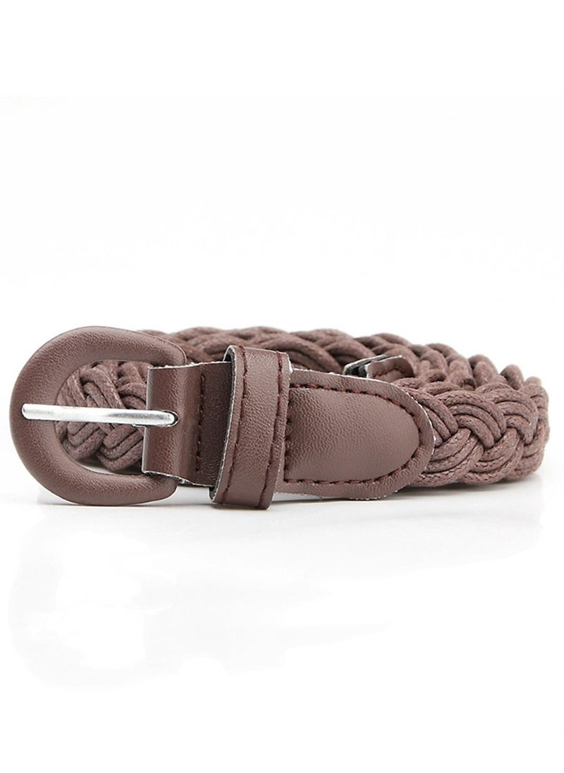 Loquat - Fashion Boutique Women's Needle Button Casual Versatile Jeans Belt 105cm Brown - Image 1