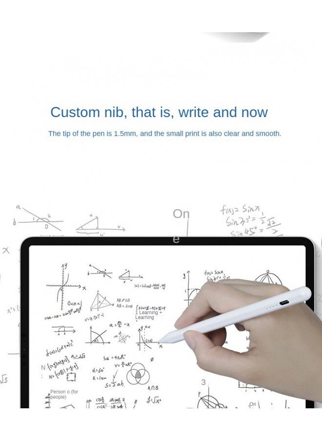 2025 New iPad Pencil with Battery Display, No Offset, No Delay,Stylus Pen with Magnetic & Tilt-Sensitive Design & Fast Charging For Apple iPad 2018 and Later(White)