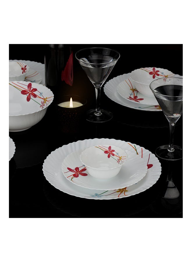 Royalford 50 Pcs Opalware Dinner Set, RF10200 | Assorted Design | Lightweight, Beautiful Design Opal Dishes Sets Service for 6 Pink/Blue - Image 3