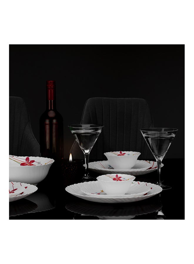 Royalford 50 Pcs Opalware Dinner Set, RF10200 | Assorted Design | Lightweight, Beautiful Design Opal Dishes Sets Service for 6 Pink/Blue - Image 4