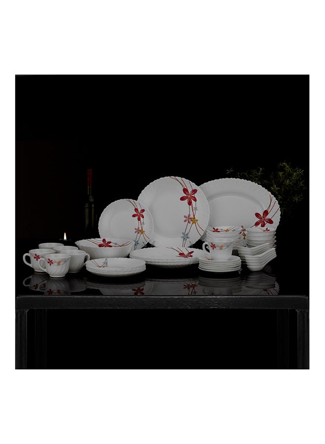 Royalford 50 Pcs Opalware Dinner Set, RF10200 | Assorted Design | Lightweight, Beautiful Design Opal Dishes Sets Service for 6 Pink/Blue - Image 5