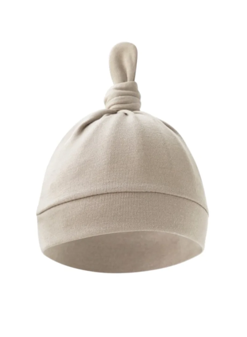 Bambimici 2 Pcs Tinytops Baby Beanie And Mittens Beige