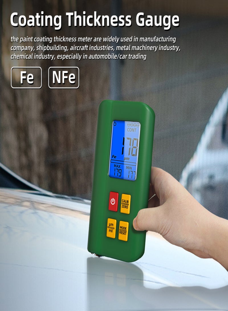 BSIDE High Precise Thickness Gauge LCD Digital Automobile Film Thickness Meter Car Paint Coating Thickness Tester with Multi-point and Zeroing Calibration Function - Image 5