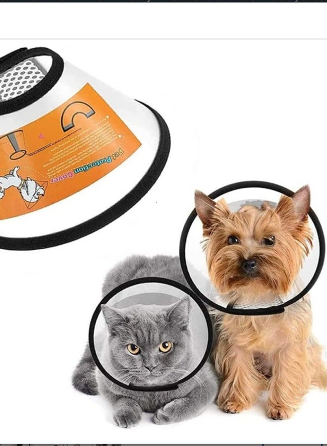 NeoStyle Cat and Dog Cone Collar, Adjustable Recovery Pet Cone, Plastic CElizabethan Collar Protects Wound Healing Practical Dog Cone, Pet Cone for Small, Medium Dogs(Neck(21-42cm)) - Image 2