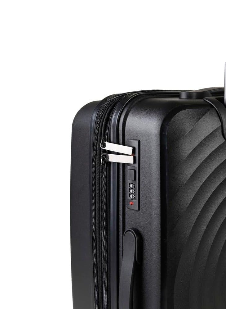 شنطة سفر 20 بوصة بعجلات دوارة - أسود - Image 3