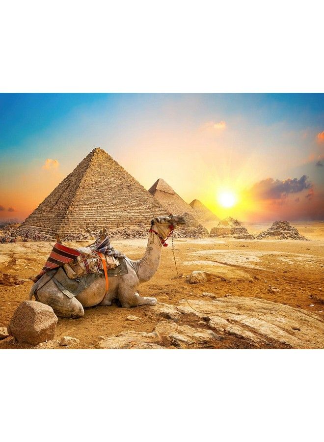 Giza Sunrise Ancient Egypt Pyramid Puzzle For Adults And Kids ; Difficult 1000 Piece Jigsaw Puzzle Toy ; Fun Quarantine Gift ; Interactive Brain Teaser Challenge For Game Night - Image 1