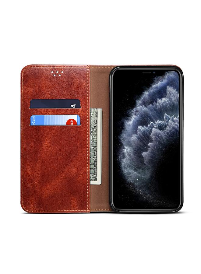 Zaboon Case For iPhone 11 Pro Simple Wax Crazy Horse Texture Horizontal Flip Leather Case with Card Slots & Wallet - Image 4