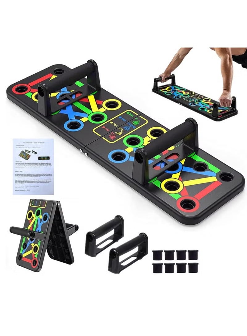 founder Push Up Board, Multi-Function 14 in 1 Push Up Bar, Foldable Push Up Handles for Floor to Strengthen Arms, Core and Back, Portable Home Gym Strength Training Equipment for Men and Women - Image 1