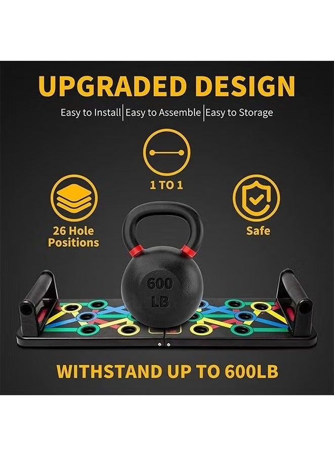 founder Push Up Board, Multi-Function 14 in 1 Push Up Bar, Foldable Push Up Handles for Floor to Strengthen Arms, Core and Back, Portable Home Gym Strength Training Equipment for Men and Women - Image 5