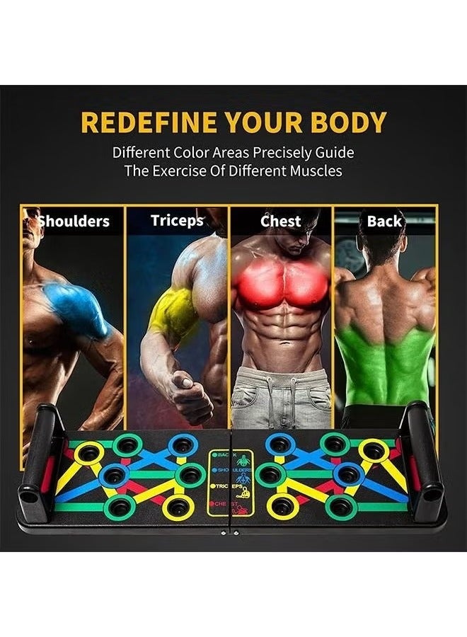 founder Push Up Board, Multi-Function 14 in 1 Push Up Bar, Foldable Push Up Handles for Floor to Strengthen Arms, Core and Back, Portable Home Gym Strength Training Equipment for Men and Women - Image 2