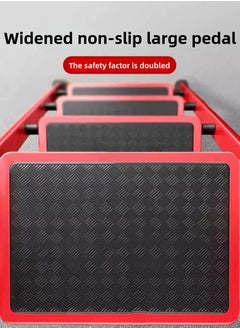 RUIYADA 6 Step Foldable Ladder Home Ladder with Wide Anti-Slip Pedal Portable Sturdy Steel Ladder with Handrails for Home and Kitchen 330 lbs Capacity Red+Black  - Image 3