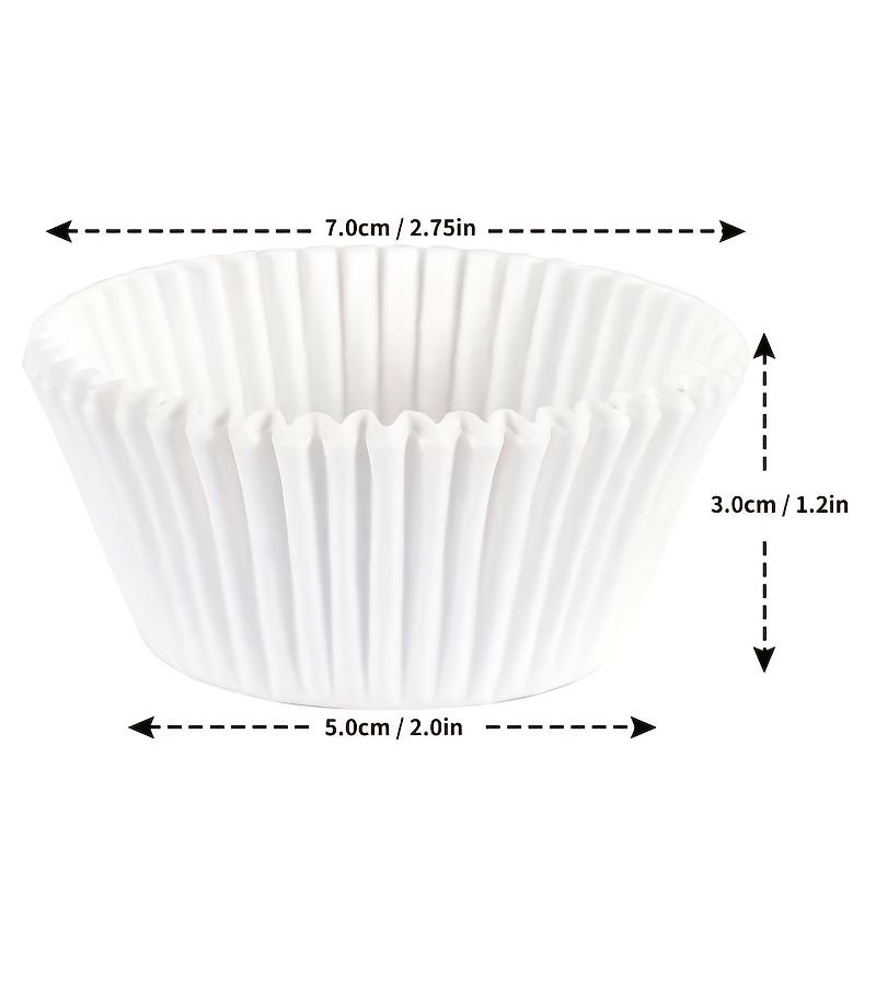 200 White And Natural Baking Paper Cups Oil Resistant For Cakes Parties Weddings - Image 3