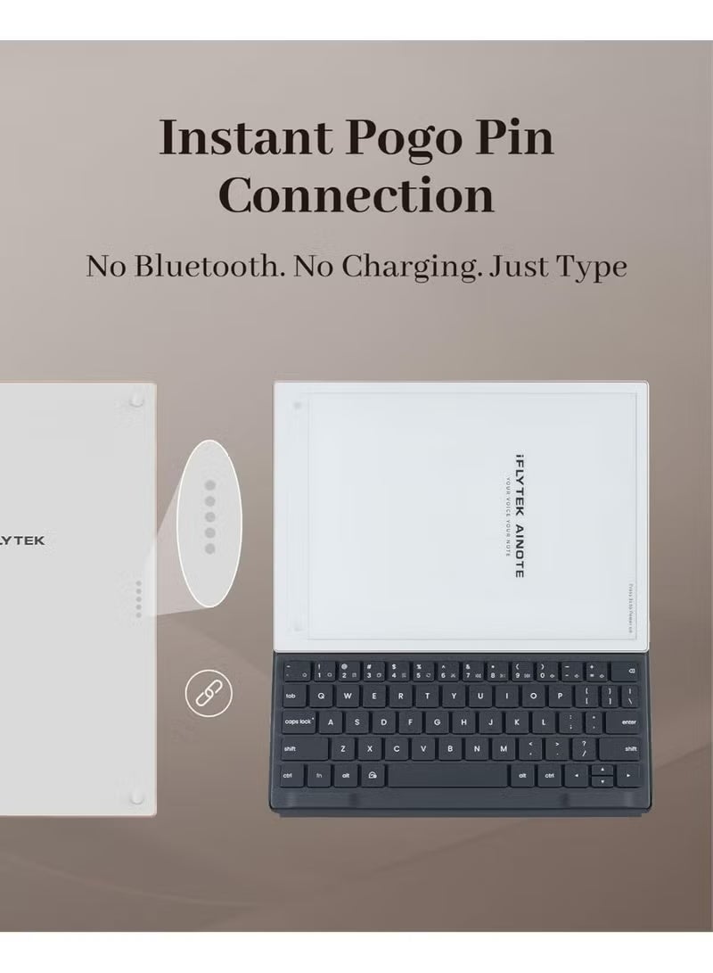 iFLYTEK Keyboard Case for iFLYTEK AINOTE 2, US QWERTY Layout with AI Voice Input Shortcut, Pogo Pin Connection, Protective Folio Design - Image 1