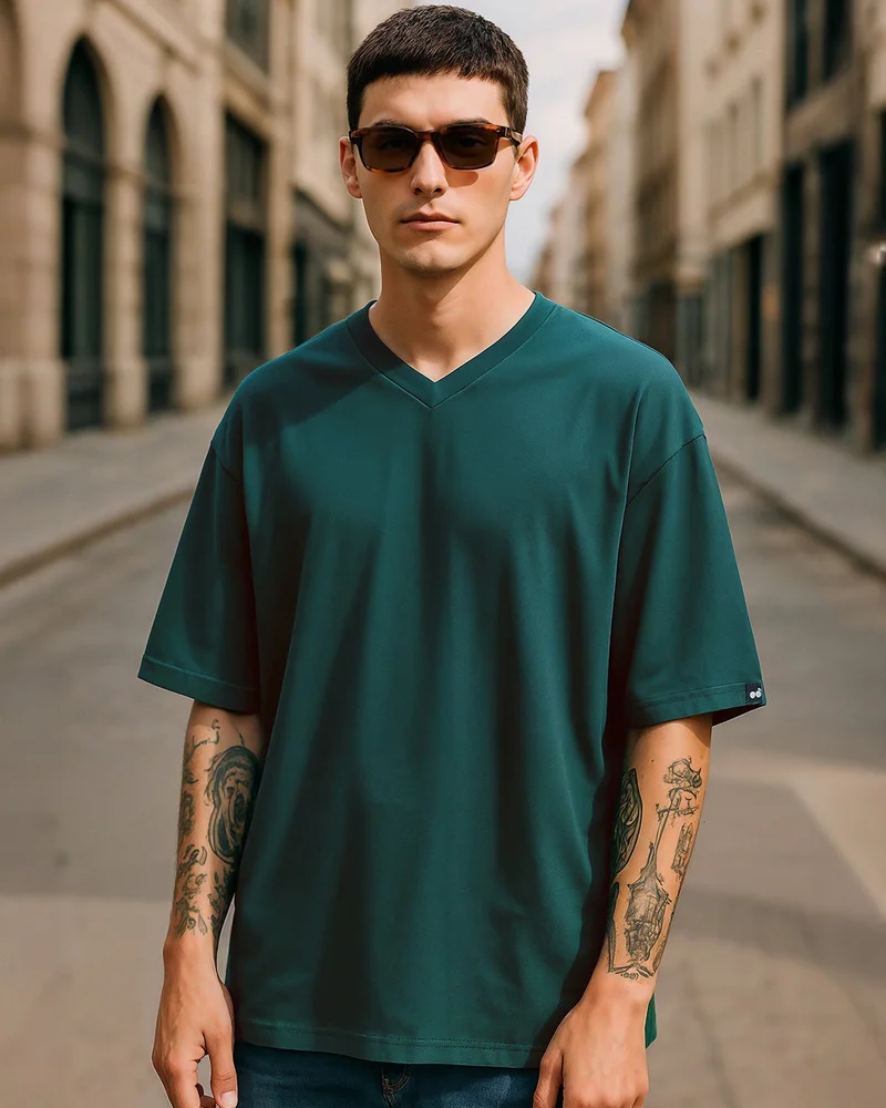 بيواكوف تيشيرت رجالي أخضر واسع