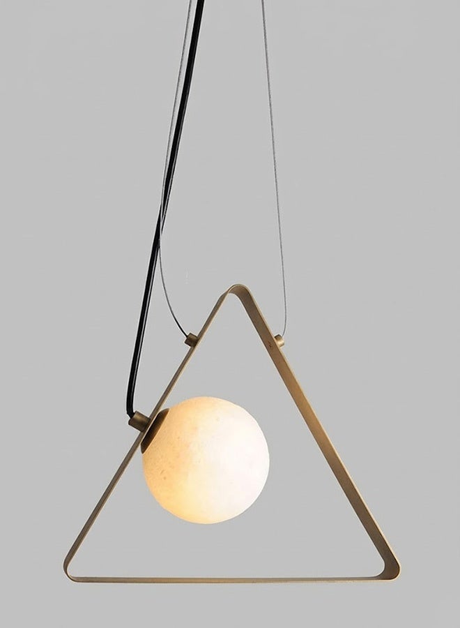 BUY4LESS -  Modern Lighting, Single pendent, Light, Triangle modern light pendent, Gold Color, 25x25x100 cm,  Suitable for bedroom and living room, Counter light - Image 1