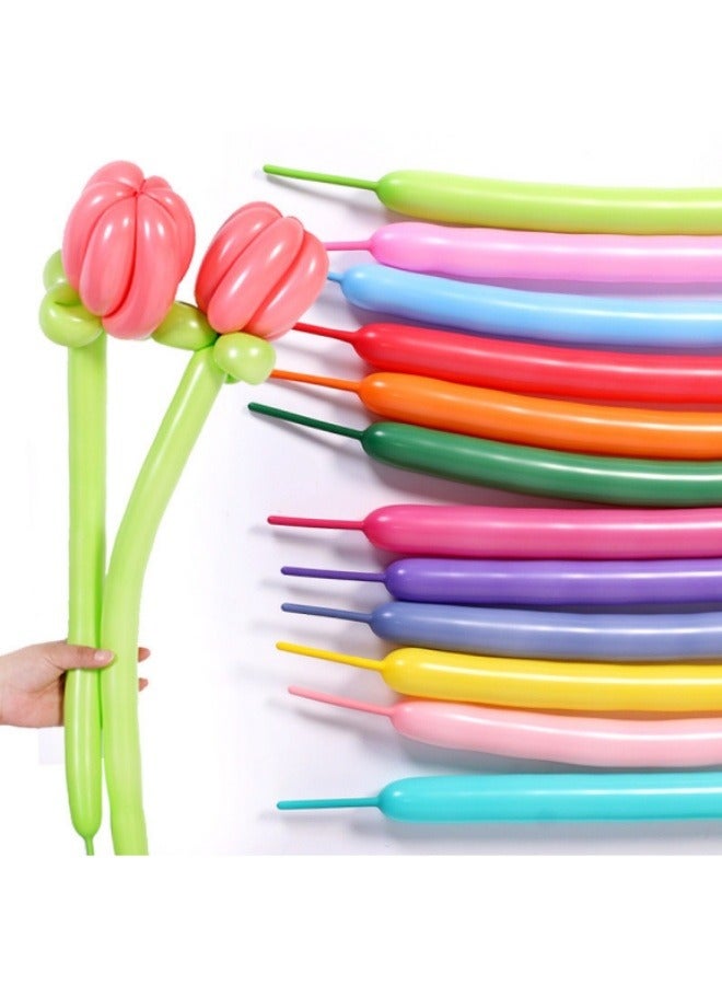 100 Pieces Long Balloons Thickened Modeling Balloons Magic Balloons Multicolor - Image 1