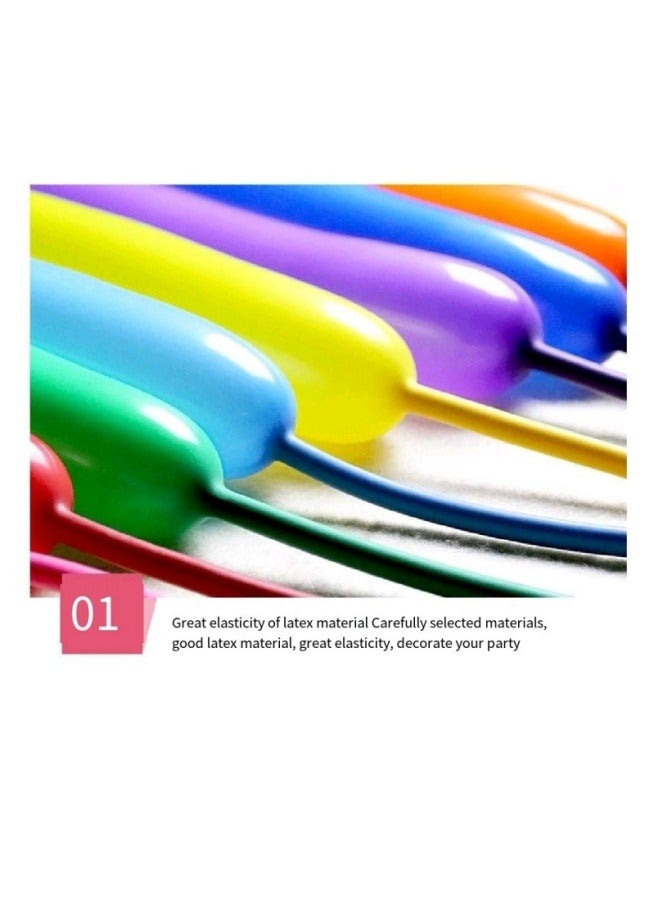100 Pieces Long Balloons Thickened Modeling Balloons Magic Balloons Multicolor - Image 2