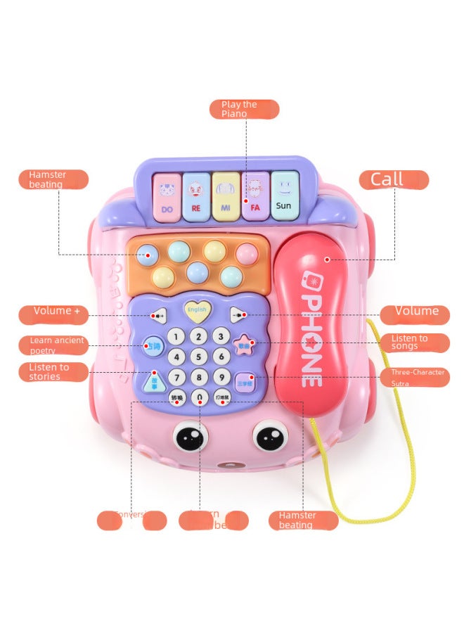 Realistic Telephone Toy Seat Machine Early Education Intelligence Boosting Car Game For Baby Boys Toy-Color:【Battery Edition】 Blue-Large Phone - Image 5