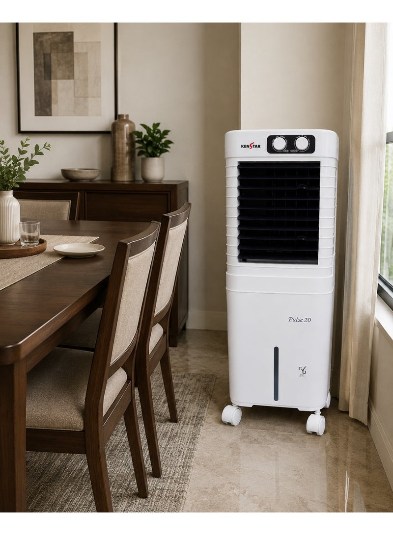 KENSTAR PULSE 20L AIR COOLER, 20L TANK CAPACITY,HONEY COMB FILTER, WORKS ON INVERTOR, AIR DELIVERY 600 M3/H, MADE IN INDIA - Image 2