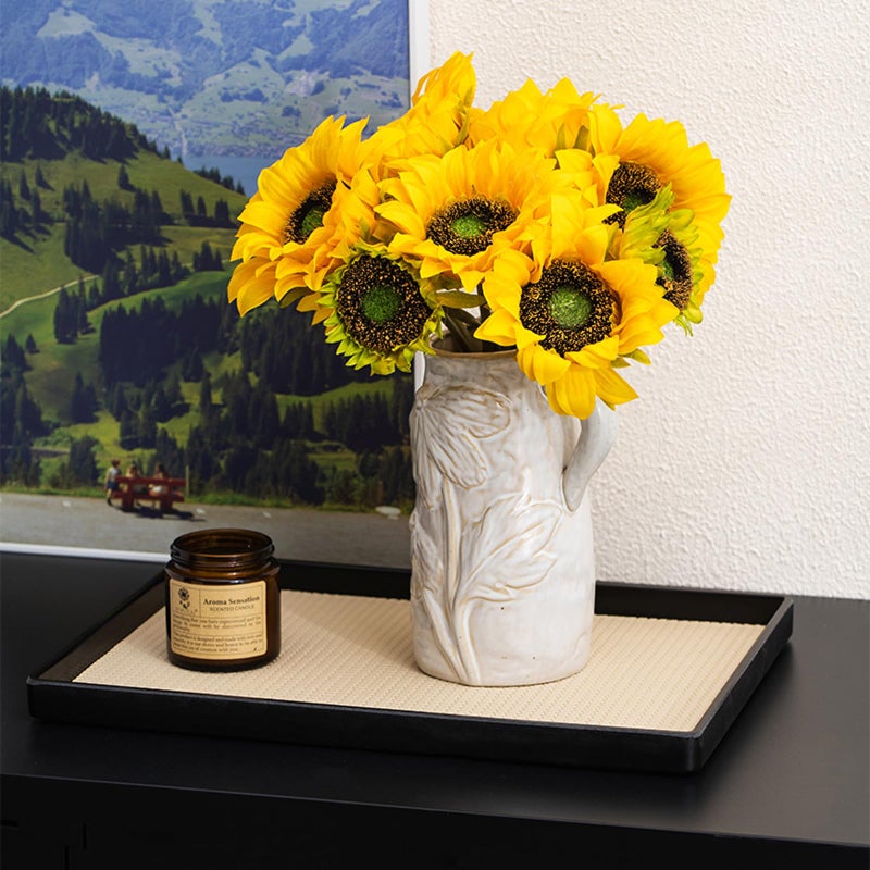 Fuukou Small Ceramic Vase for Flowers - Handmade Decorative Pitchers Vase,Modern Boho Ins Style Decorative Vase for Fresh or Dried Flowers,Unique Cute Decor Small Vase for Home Decor - Image 2
