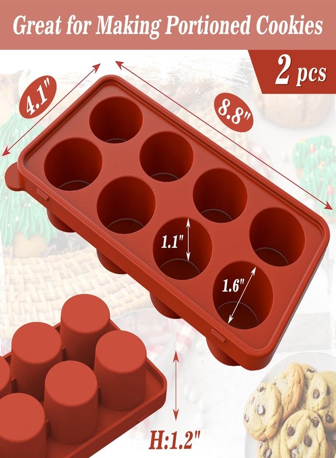 Webake Silicone Cookie Dough Freezer Tray with Lids, 2 Pack Cookie Dough Mold for Freezing and Storing Consistently Sized Cookies, Butter, Garlic, Sauce, Great for Portioned Baking Egg Bite, Peanut - Image 2