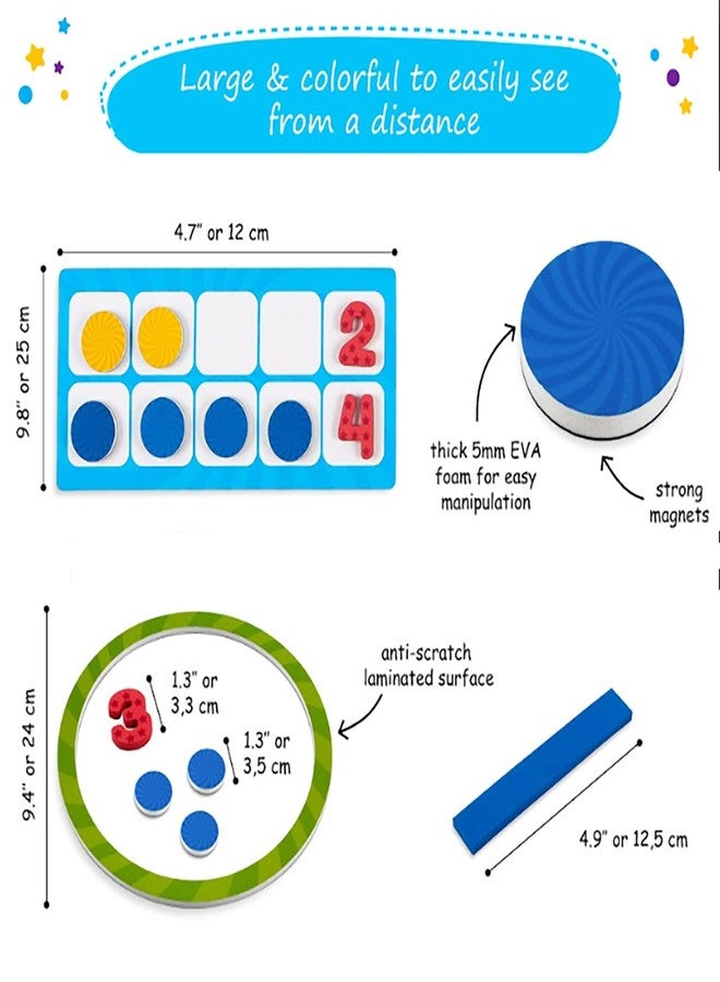 Simply magic 82 PCS Jumbo Magnetic Number Bonds and Magnetic Ten Frames Set - Magnetic Numbers for Whiteboard, Math Counters, 10 Ten Frames for Classroom, Math Manipulatives, Classroom Must Haves - Simply Magic - Image 4