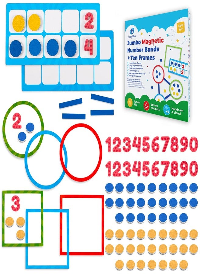 Simply magic 82 PCS Jumbo Magnetic Number Bonds and Magnetic Ten Frames Set - Magnetic Numbers for Whiteboard, Math Counters, 10 Ten Frames for Classroom, Math Manipulatives, Classroom Must Haves - Simply Magic - Image 1