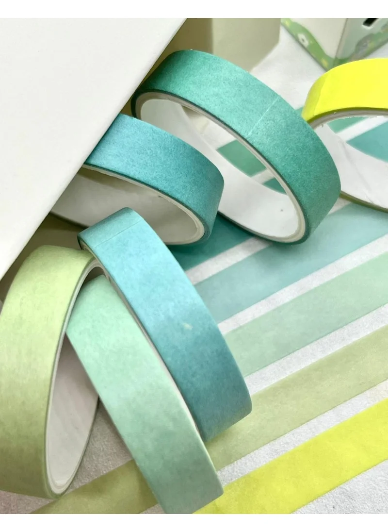 Kağıt Gemi Dükkan Paper Ship Shop Soft Green Shades 6-Piece Washi Tape Set / Washi Tape / Bullet Journal / Scrapbook