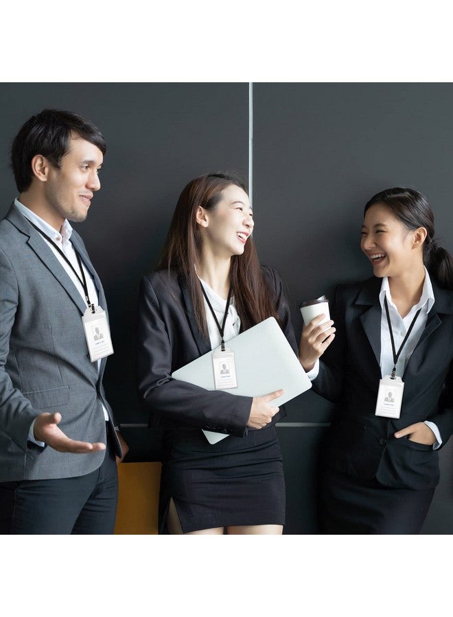 Hoolerry 300 Pcs Lanyards Clips Bulk Lanyards for ID Name Badge Holder Lanyards Flat with Swivel Hook for Office School(Black) - Image 3