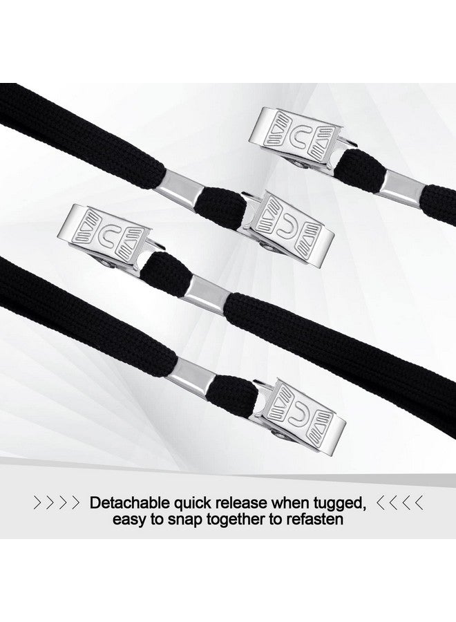 Hoolerry 300 Pcs Lanyards Clips Bulk Lanyards for ID Name Badge Holder Lanyards Flat with Swivel Hook for Office School(Black) - Image 4