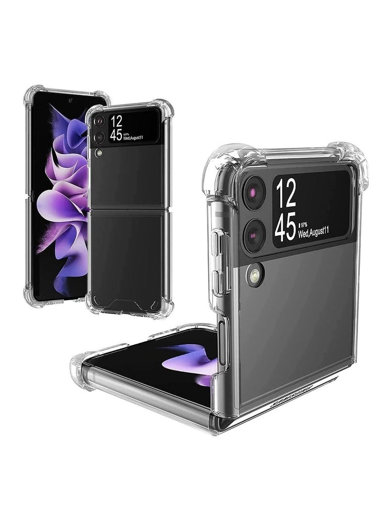 DUSALA Case for Samsung Galaxy Z Flip 3 5G Case Cover Clear Back Air Cushion Soft Silicone Shockproof Anti-Scratch Protective Bumper Shell Corner for Samsung Galaxy Z Flip3 5G - Image 1