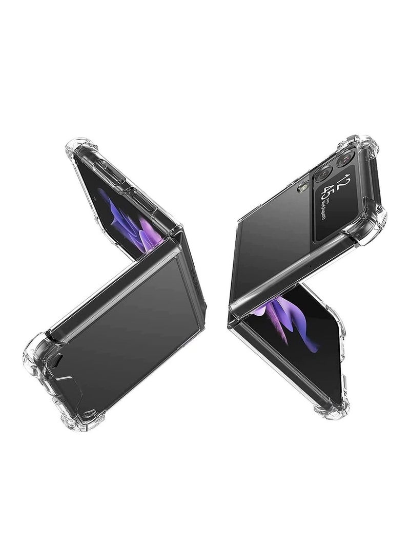 DUSALA Case for Samsung Galaxy Z Flip 3 5G Case Cover Clear Back Air Cushion Soft Silicone Shockproof Anti-Scratch Protective Bumper Shell Corner for Samsung Galaxy Z Flip3 5G - Image 4