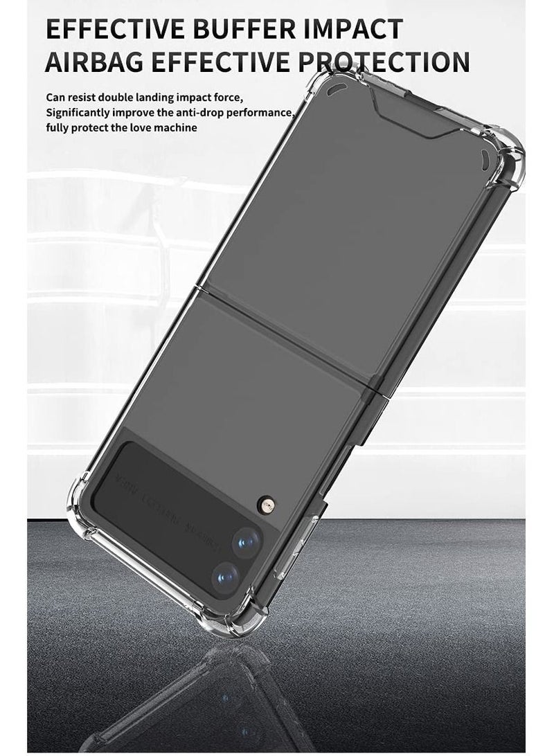 DUSALA Case for Samsung Galaxy Z Flip 3 5G Case Cover Clear Back Air Cushion Soft Silicone Shockproof Anti-Scratch Protective Bumper Shell Corner for Samsung Galaxy Z Flip3 5G - Image 3