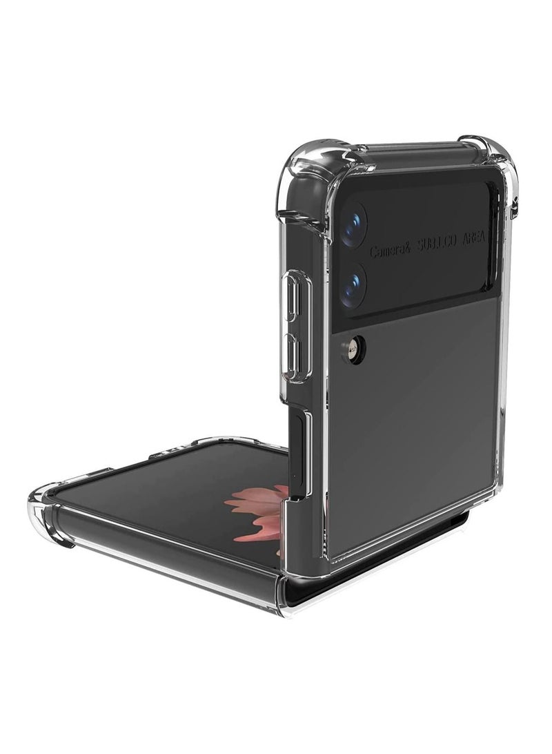 DUSALA Case for Samsung Galaxy Z Flip 3 5G Case Cover Clear Back Air Cushion Soft Silicone Shockproof Anti-Scratch Protective Bumper Shell Corner for Samsung Galaxy Z Flip3 5G - Image 2
