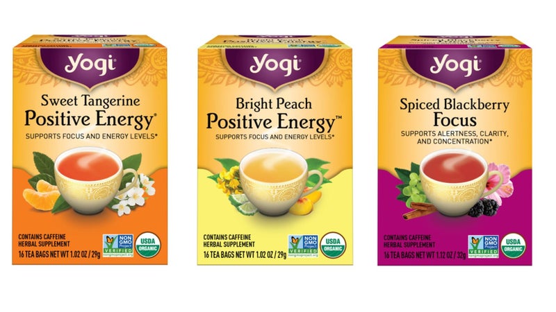 Yogi Tea - Morning Energy Variety Pack (3 Pack) Includes Peach Bergamot Bright Day, Sweet Tangerine Positive Energy, Spiced Blackberry Focus - 48 Organic Tea Bags - Image 1